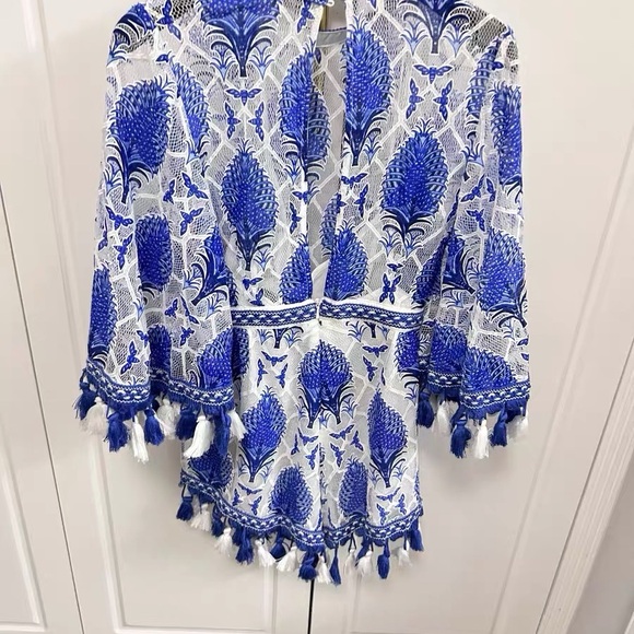 Alice McCall Royal Blue and White Lace Top - Picture 3 of 3